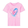 thumbnail image 6 of Fartey Plus Size Valentine's Day Shirt for Women Funny Love Heart Print Short Sleeve Crewneck Tees Loose Fit Casual Holiday Tshirt Fashion Party Tops Pink XL, 6 of 6
