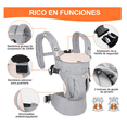 thumbnail image 4 of Cangurera Bebe Mochila Portabebés Canguros Ergonómica Asiento Lab.G, Gris, 4 of 5