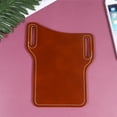 thumbnail image 2 of Zoyueyie Cell Phone Waist Bag PU Leather Cell Phone Protective Pouch Practical Mobile Phone Storage Bag for Men Male (Brown), 2 of 10