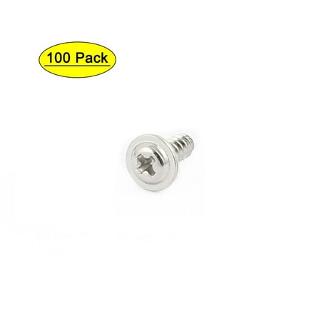 

100pcs 8x2.5 Stainless Steel Round Head Self-Tapping Screw with Washer Fastener