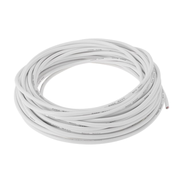 Cables eléctricos únicos para automóviles, cable de alimentación de 49 pies, blanco, TC, 1 pieza, 18AWG, 2 conductores, completamente aislado y con chaqueta de tacto suave, universal