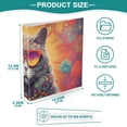 thumbnail image 5 of Cat Sunglasses Flowers 3 Ring Binders 1.5 inch Hardcover File Folders with Interior Pockets A4 Size Organizer for School Office Hospital Set of 2, 5 of 8