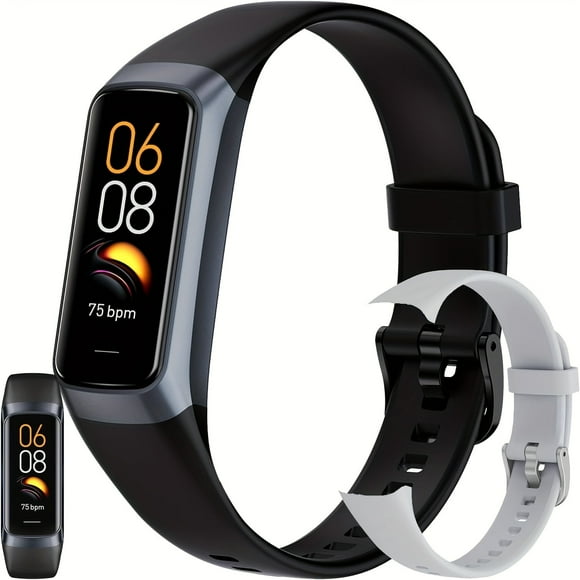Smart Watch Fitness Tracker With Step Counter, Sleep Monitor, Calorie Tracking, 1.1" AMOLED Activity Tracker, Step Tracker For Android IPhones, Smart Watch With Two Watch Band