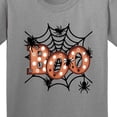 thumbnail image 4 of Inktastic Halloween Boo with Spiders in Web Youth T-Shirt, 4 of 5