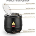 Commercial Grade 10.5QT Soup Kettle Warmer with Stainless Steel Hinged