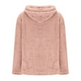 thumbnail image 7 of UAMVSH Fuzzy Fleece Hoodie for Women Plus Size Sherpa Warm Long Sleeve Hooded Pullover Comfy Plush Loungewear Sweatshirts for Winter(Small,Pink), 7 of 7