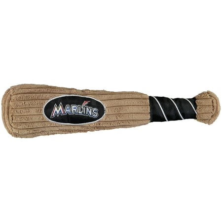 MLB MIAMI MARLINS BAT TOY for DOGS & CATS. 29 MLB Teams available. - Plush PET TOY with inner SQUEAKER. Officially Licensed Baseball