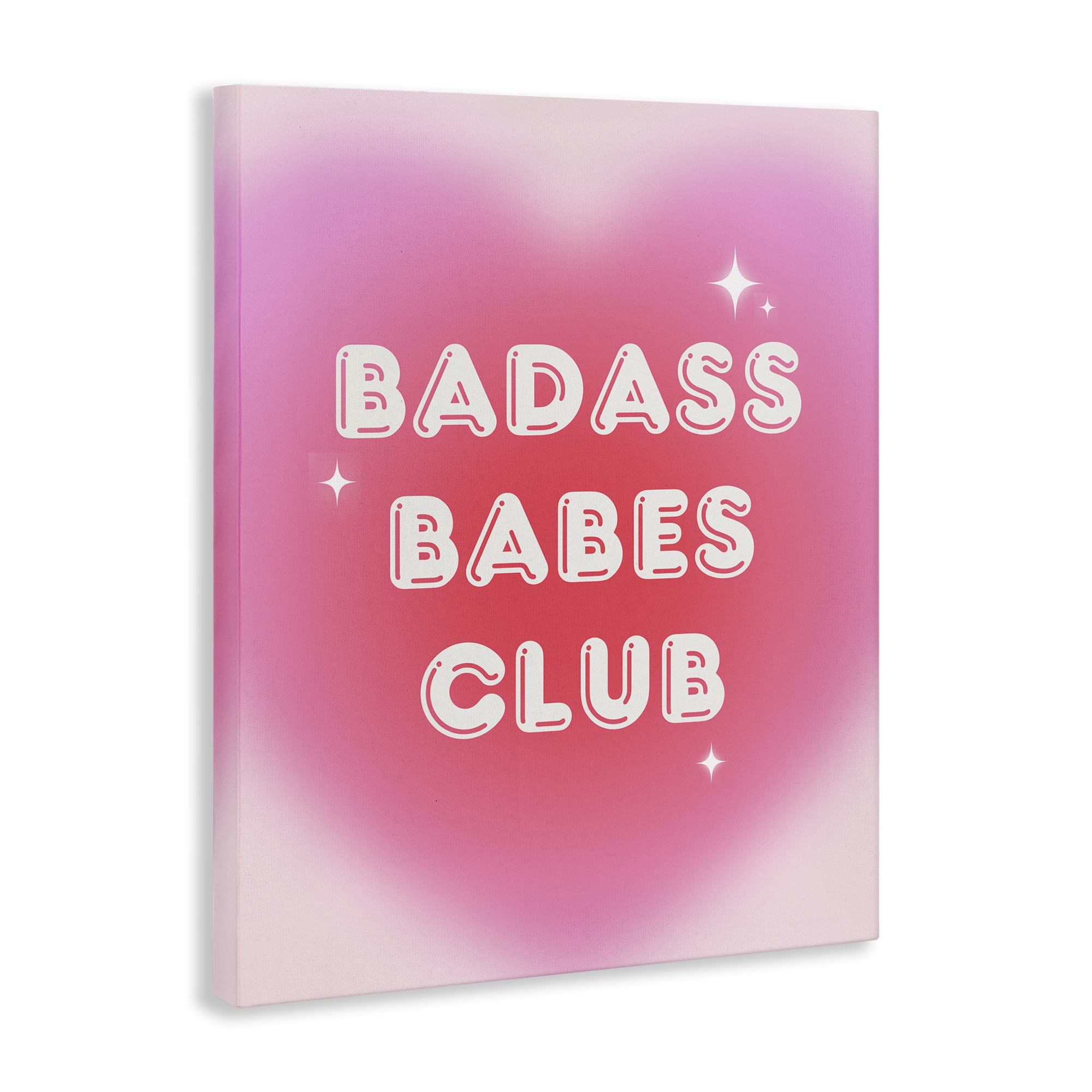 Stupell Industries Bad*ss Babes Club Text & Numbers Painting Wrapped Canvas Art Print Wall Art, 24 x 30