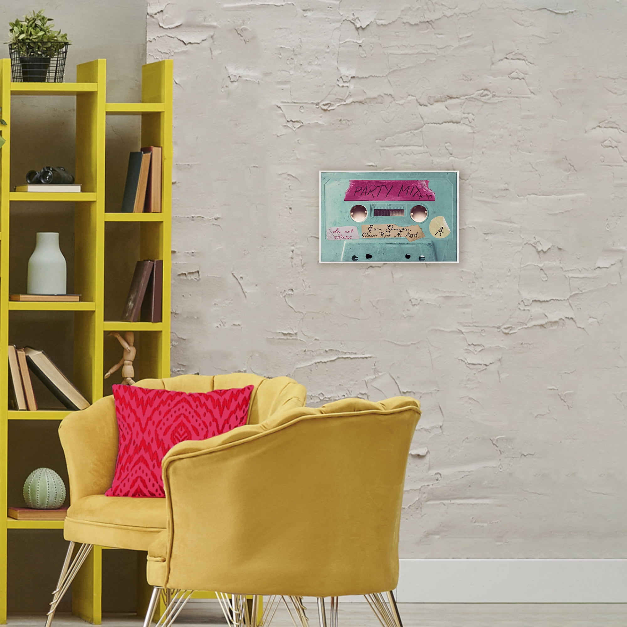 Stupell Industries Retro Party Mix Cassette White Framed Giclee Art, design by Annabelle Hall