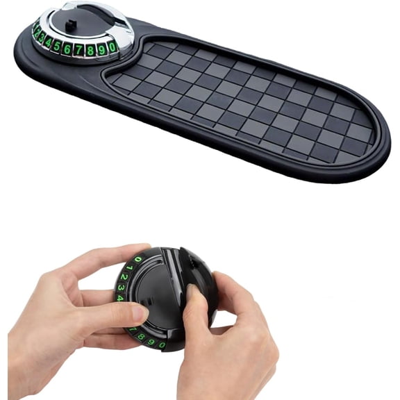 Multifunctional Car Anti-Slip Mat, Non-Slip Sticky Dashboard Pad with Rotatable Phone Mount, Steady Grip for GPS Navigation, for Trucks, SUVs and Cars