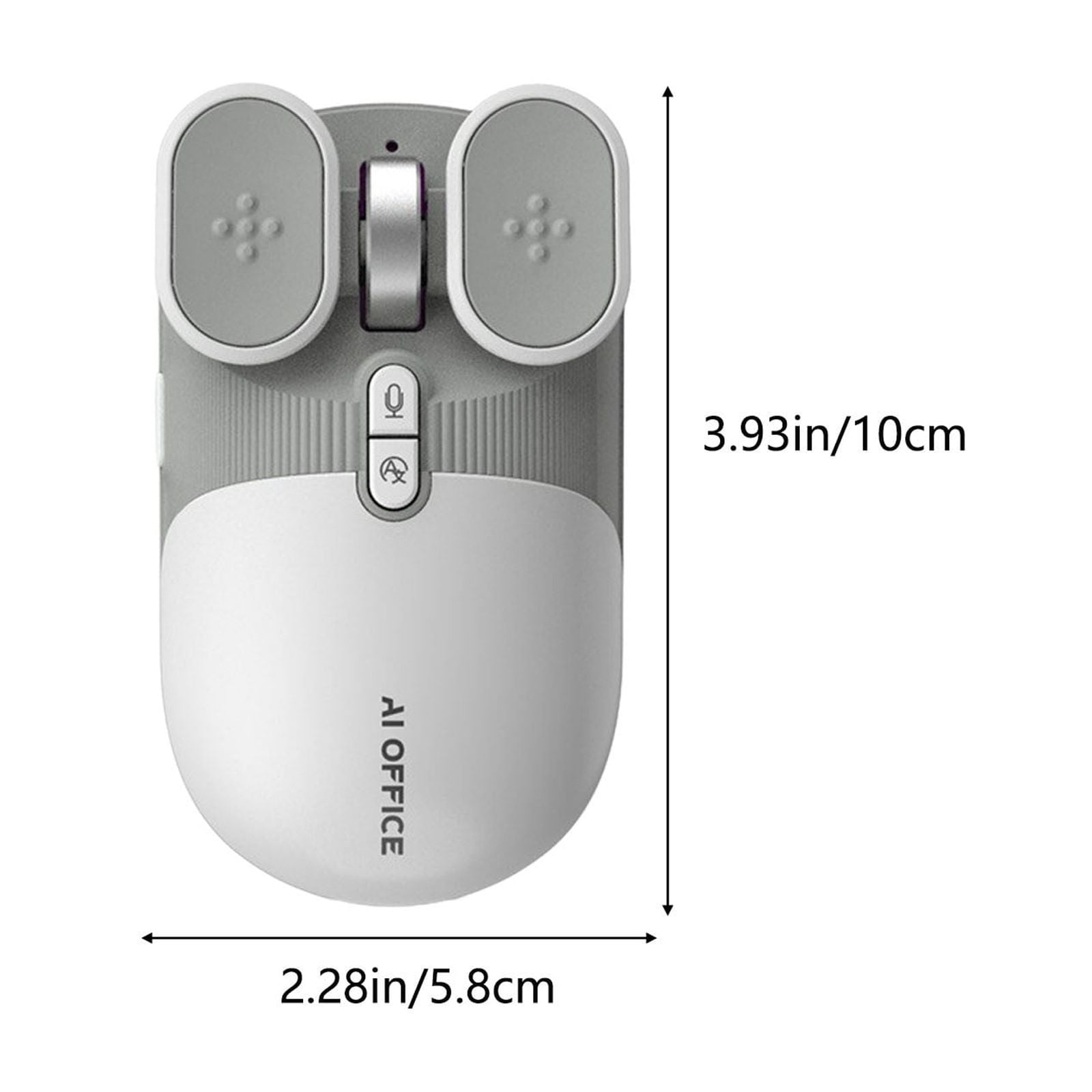 AI Voice Control Wireless Mouse with Multi-Language Translation and Macro Programming, Bluetooth 5.0 2.4G Dual Mode Rechargeable Mouse for Laptop PC