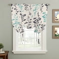 thumbnail image 2 of Aqua Grey Botanical Balloon Curtains for Windows, Bedroom Curtains 54 Inch Length, Rustic Country Spring Floral Summer Leafv Tie Up Curtains Panels Thermal Insulated Bathroom Curtains Window 42"x54", 2 of 8