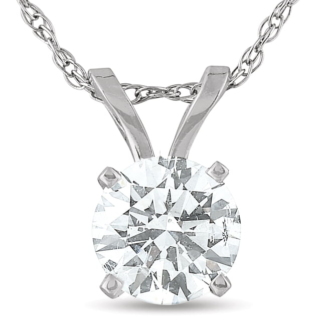 G/SI.50 Ct Pendentif Solitaire en Diamant pour Laboratoire, Or Blanc 14K