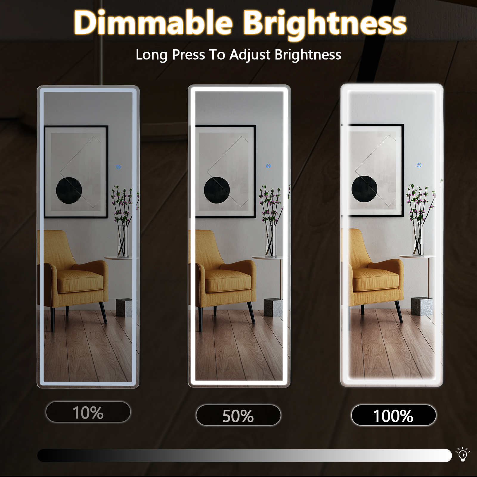 Taoset Full Length LED Mirror, 64"x21" Standing Floor Mirror photo 7
