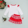 thumbnail image 3 of Jxzom Toddler Baby Girl Christmas Skirt Set Long Sleeve T-Shirt Tops + Plaid Skirt Outfits 2Pcs Clothes Set, 3 of 7