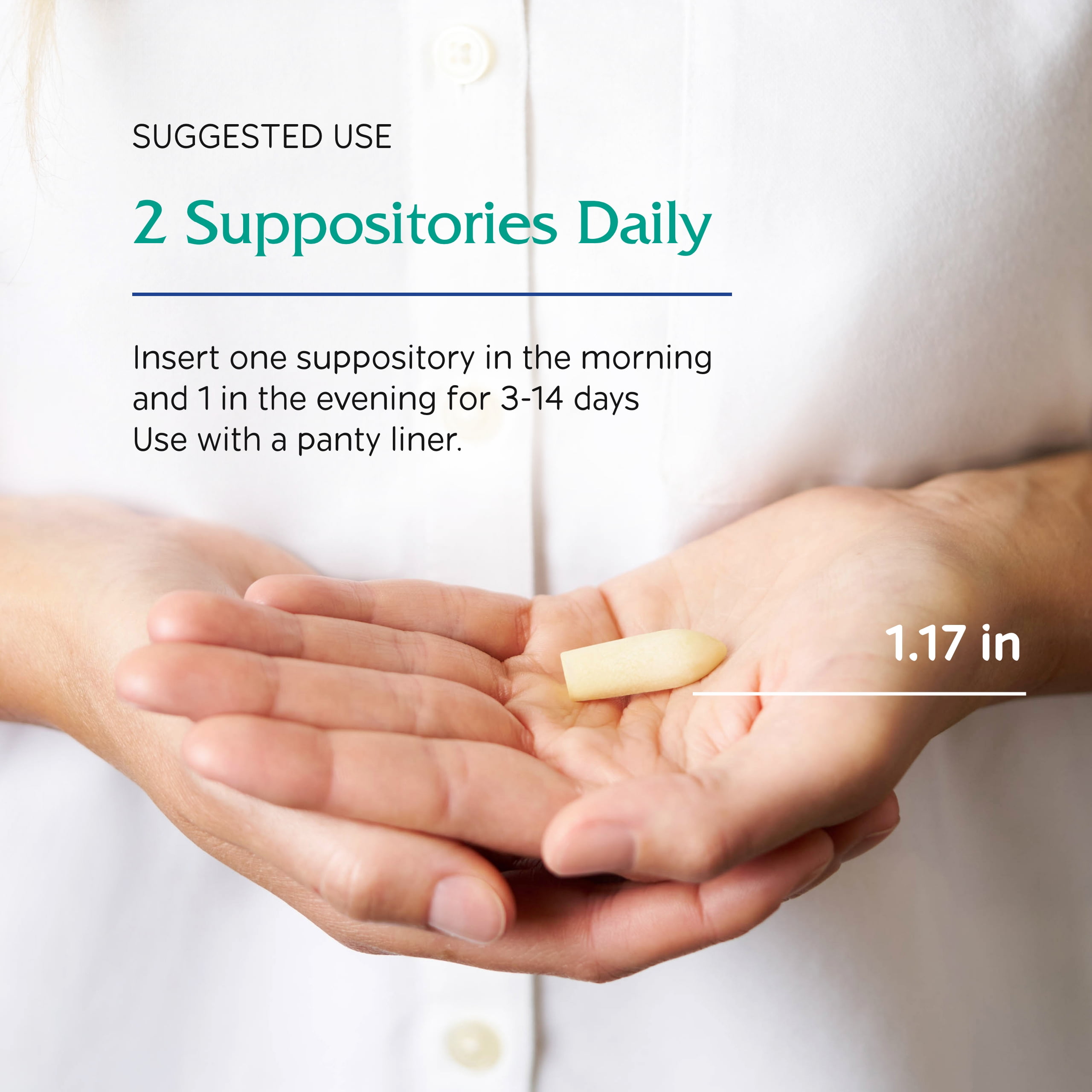 Vitanica Homeopathic Vaginal Suppositories, Relieves Burning, Itching & Discharge, with Boric Acid, Tea Tree Oil & Probiotics, Vegan (Pro Logo, 28)