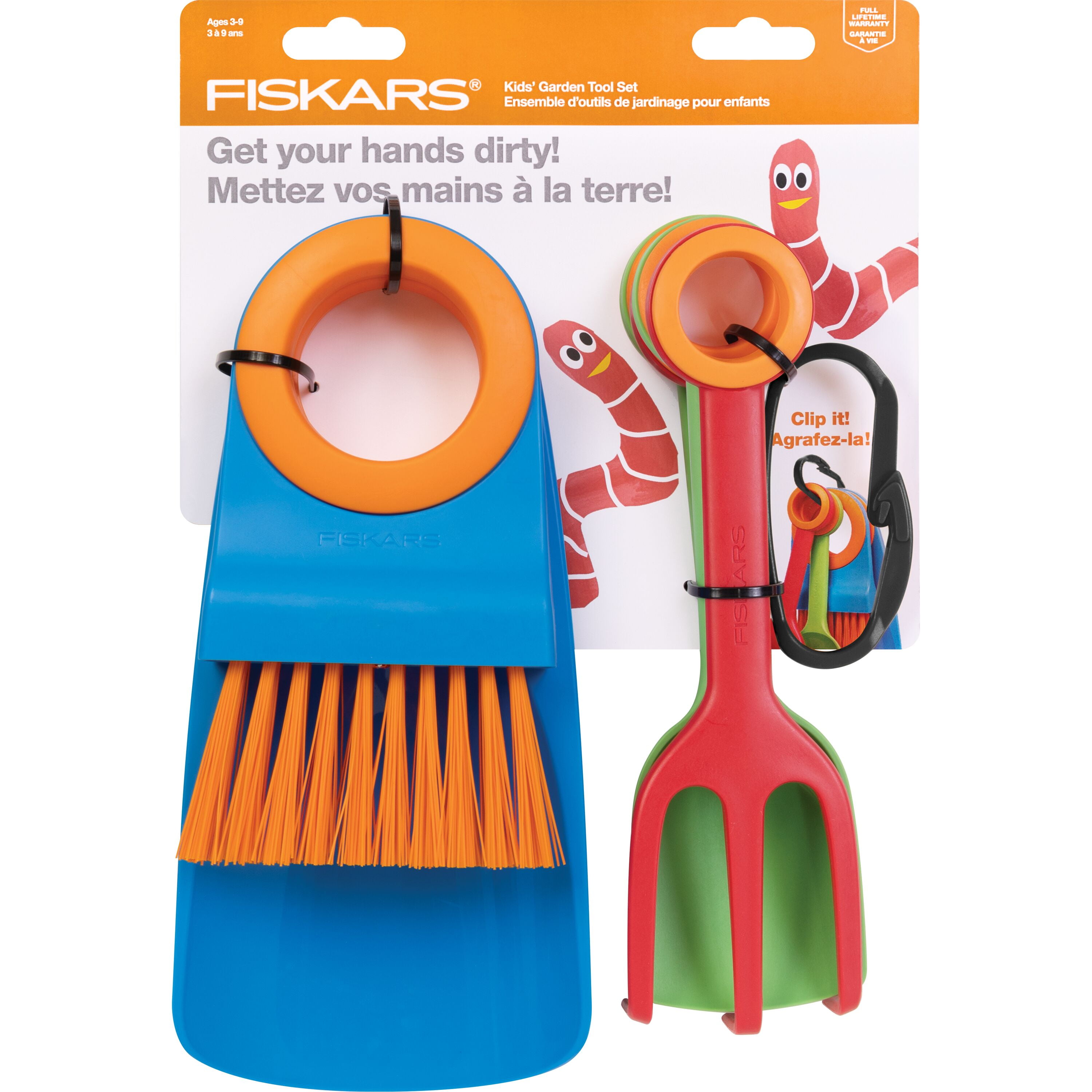 Fiskars Kids Scratch and Digging 4-Piece Outdoor Plastic Garden