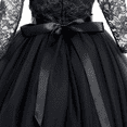 thumbnail image 6 of IDOPIP Flower Girls Long Lace Bridesmaid Dress 3/4 Sleeves Floor Length Wedding Party Princess Dress, 6 of 7
