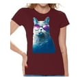 thumbnail image 1 of Awkward Styles Cat T-Shirt Galaxy T Shirts for Women, 1 of 4