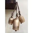 thumbnail image 4 of Vintage Rustic Lucky Tin Metal Cow Bells Handmade Set of 3 Giant Harmony Cow Bells Huge Bells On Rope Christmas Décor 3" 4" 5" Bells Rustic Vintage Home Decor Gifts, 4 of 4