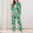 thumbnail image 6 of Rateoe Christmas French Bulldog Pattern Womens Pajamas Set Long Sleeve Sleepwear Button Down Nightwear Soft Cotton Pj Lounge Sets, 6 of 9
