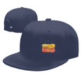 thumbnail image 4 of DouZhe Flat Brim Cap Snapback Hat, Romantic Welcome Sign Prints Adjustable Blue Adult Baseball Cap, 4 of 6