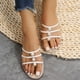 thumbnail image 2 of Amzcrzy Zapatos de mujer,Zapatos de mujer,Zapatillas de mujer, Sandalias de verano con puntera abierta y decoración de perlas para mujer Sandalias Mujer Zapatillas De Casa, 2 of 7