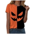 thumbnail image 7 of Godom Halloween Shirts for Women Graphic Letter Print T Shirt Short Sleeve Tees Tops, 7 of 7
