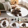 thumbnail image 5 of Round Rugs 4Ft, Funny Bears Round Area Rug Washable Indoor Throw Carpet, Cute Art Fun Lovely Animals on Toilets Soft Non Slip Circle Rug for Kitchen Nursery Room Home Decor Aesthetic, 5 of 8