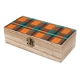 thumbnail image 6 of 7.9×2.3 In Wooden Boxes Durable Easy To Use Dustproof Prevent Slippery Delicate And Cabinet Orange And Blue Checkered Pattern, 6 of 8
