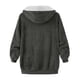 thumbnail image 5 of Sudadera con capucha y manga larga para mujer, informal, con cuello en V y cremallera, para exteriores y chaquetas, 5 of 5