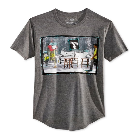 Camiseta gráfica para hombre American Rag Streets Of New York gris pequeña