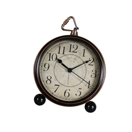 Minkissy Desk Alarm Clock Metal Black 1Pack