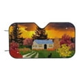 thumbnail image 4 of Uemuo Fall Village Scenery Pattern Accordion Car Windshield Sun Shade, Foldable Reflective Sun Visor for Car, Reflector Windshield Sunshade-, 4 of 7