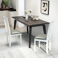 thumbnail image 2 of Giantex Mid Century Upholstered Dining Chairs, Rubber Wood Frame Kitchen Chairs,  Side Chairs for Kitchen, White, 2 of 9