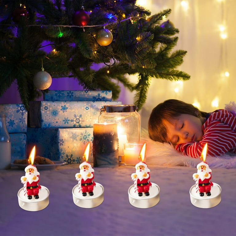 Herrnalise Christmas Candles Set,4 Pcs Colorful Santa Claus
