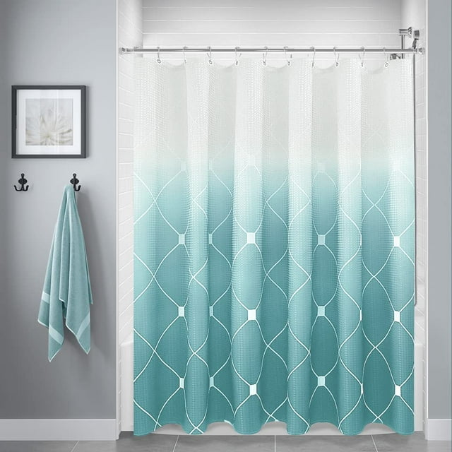 Moroccan Geometric Pattern Bathroom Curtains, Ombre Shower Curtain