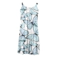 thumbnail image 3 of ICHUANYI Clearance Women Plus Size CasualPrinted Round-Neck Short Sleeve Loose Knee-Length Dres(Light Blue, L) ICHUANYI WER2023081116286, 3 of 4