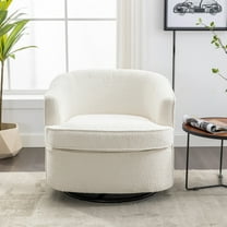 BISHE Swivel Barrel Chair, Comfy Round Accent Sofa Chair for Living Room, 360 Degree Swivel Barrel Club Chair, Leisure Arm Chair for Nursery, Hotel, Bedroom, Office, Lounge, Beige