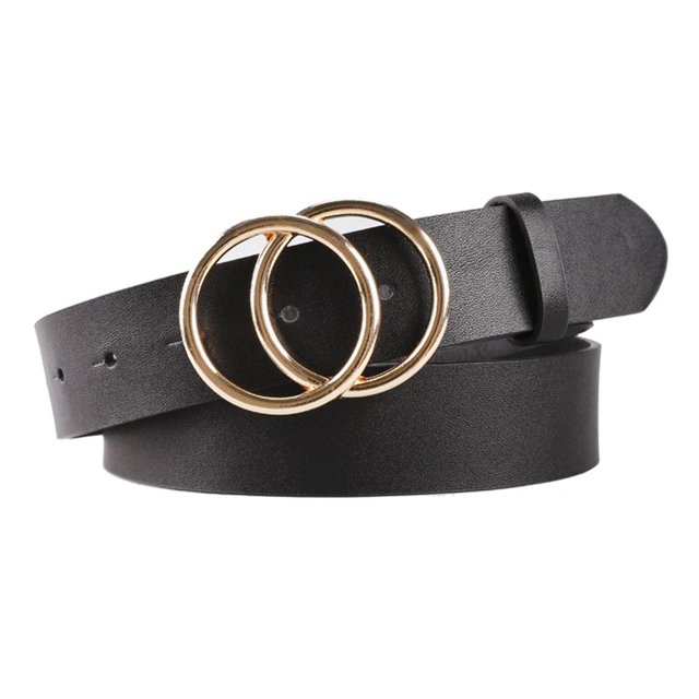 Cinturón de mujer Negro 3.4cm Cinturón de cuero Cinturón de cuero Cinturón de jeans con hebil O, regalo para mujeres 95cm Soledad Cinturón de hebilla de punta simple para mujer