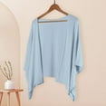 thumbnail image 2 of Uqiangy Fall Cardigan Classic Open Front Chunky Knitwear Sweater Long Sleeve Texture Knit Cardigan Sweaters Womens Long Coat Warm Cardigan Sweaters for Women Chunky Knit Sweater Sky Blue L, 2 of 5