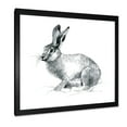 thumbnail image 2 of Designart 'Black and White Portrait Of Rabbit' Farmhouse Framed Art Print, 2 of 4