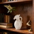 thumbnail image 4 of White Distressed Ceramic Pitcher Vase Vintage Style Decorative Flower Holder Ideal For Living Room Bedroom Dining Table Home Accents, 4 of 9