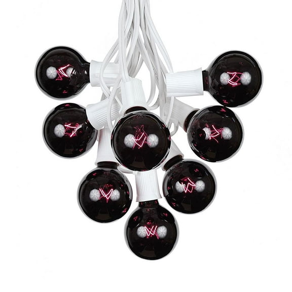 Novelty Lights 25 Feet Black Light Purple G50 Globe Outdoor Patio String Lights, White Wire