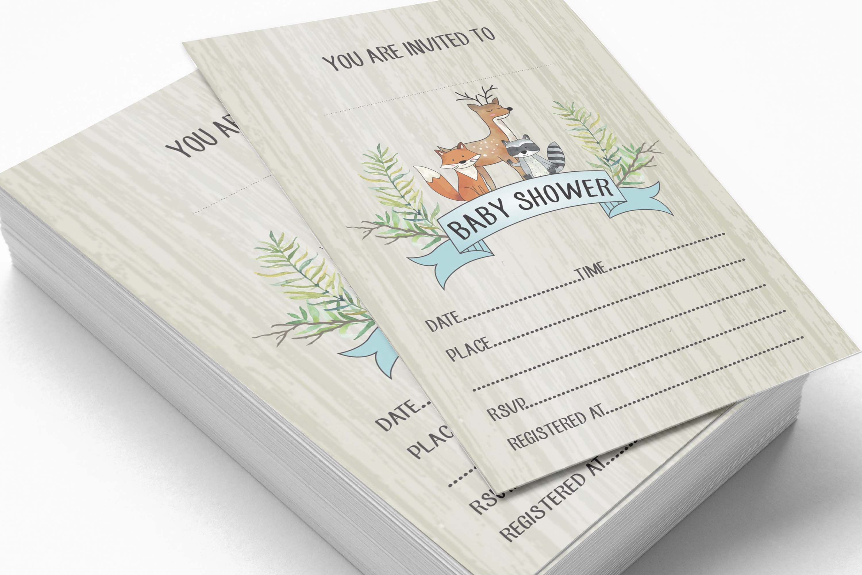 Inkdotpot Set Of 30Jungle Animals Baby Shower Invitations-Diaper Raffle Tickets And Baby Shower Book Request Cards Its a Boy Its a girl Invites