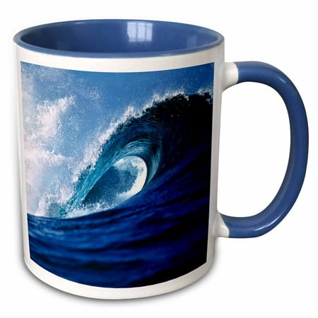 

3dRose Fiji Islands Tavarua Cloudbreak Surfing waves - OC01 RER0008 - Ric Ergenbright - Two Tone Blue Mug 11-ounce