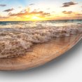 thumbnail image 3 of Designart Sunrise on Beach of Caribbean Sea' Large Seashore Metal Circle Wall Art, 3 of 5