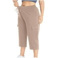 thumbnail image 4 of Womens Pullover Tops Spring Fall Clothes 2025 Long Sleeve Shirts Trendy Crew Neck Loose Festival Tops Plus Size Woman Fashion Solid Color Elastic Waist Pockets Pants Plus Size Tops For Women Summer, 4 of 9