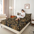 thumbnail image 4 of Manfei Female Men Hippie Damask Twin Sheet Sets 3pcs,Traditional Flower Twin Fitted Sheet Microfiber,Bohemian Chic Floral Breathable Flat Sheet,Luxury Bedroom Decor, 4 of 7