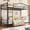 Black, variant on Bingirl Twin Over Twin Metal Bunk Bed with Ladder and Guardrails - Heavy - Duty, 400 Lbs Capacity - No Box Spring Needed - Simple Assembly - Gold - Stylish Space - Saving Design